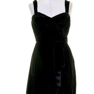 EXPRESS Black Ruched Velvet Grecian Dress